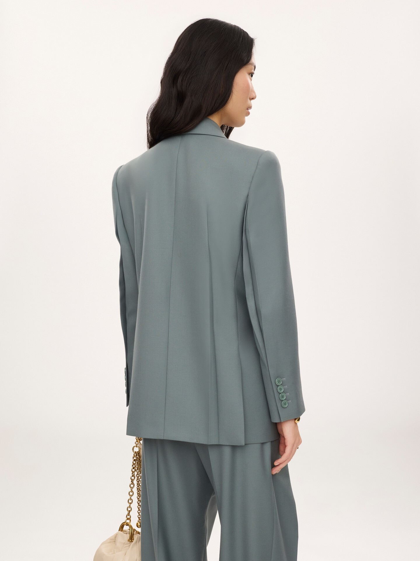 Double-breasted tailored jacket in wool gabardine - 5
