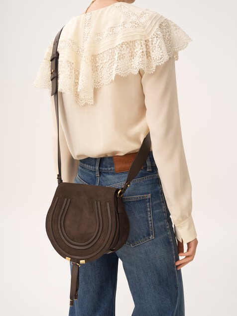 Marcie saddle bag in grained leather