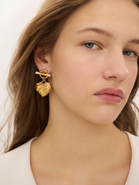 Pendientes Chlo&eacute; Pleated Heart