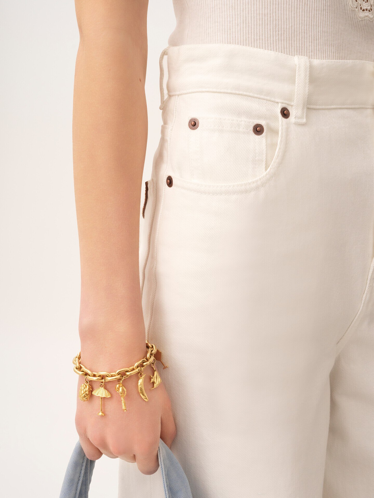 High-rise wide-leg jeans in denim - 7