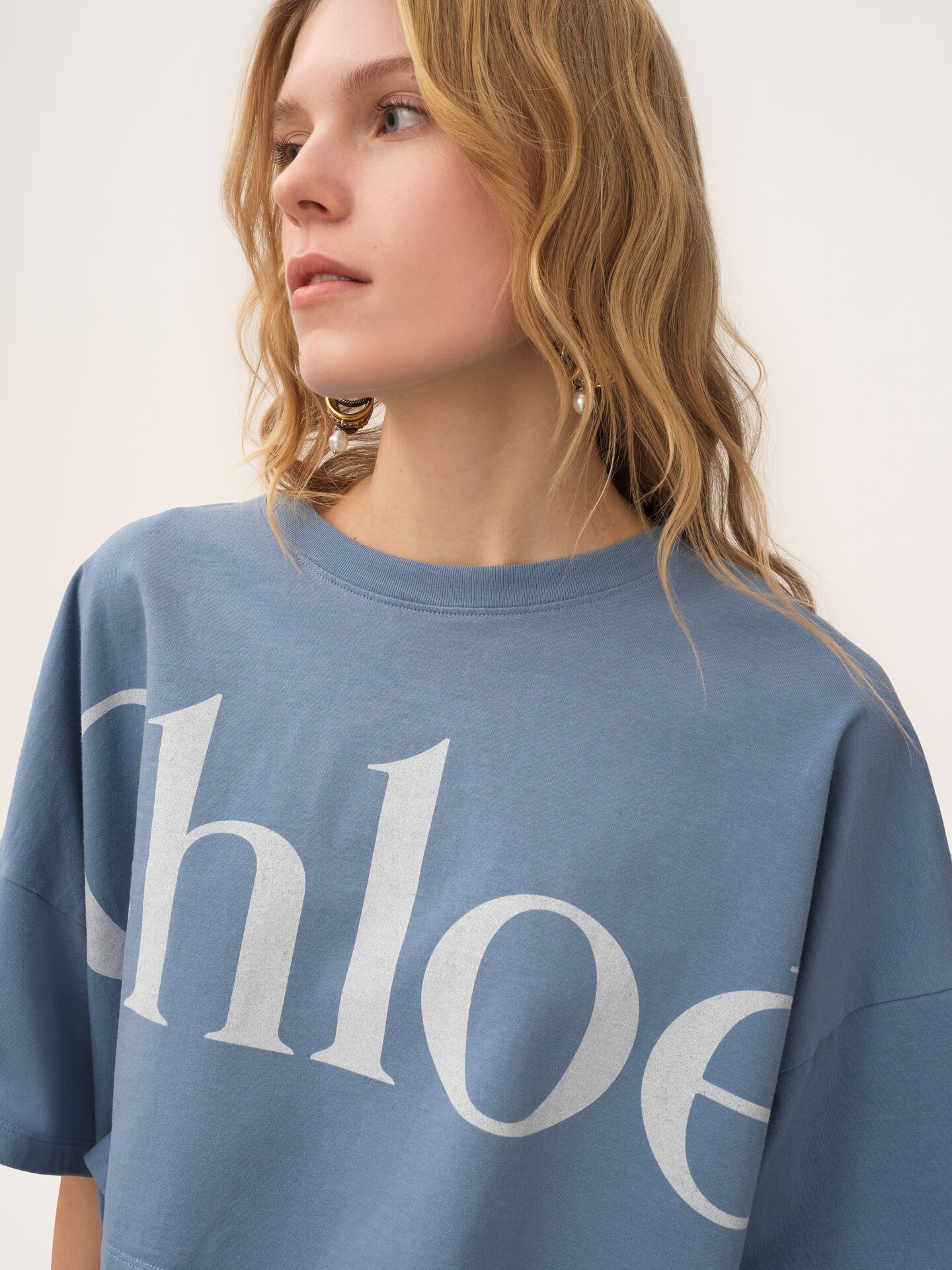 Cropped boxy logo T-shirt in cotton jersey - 6