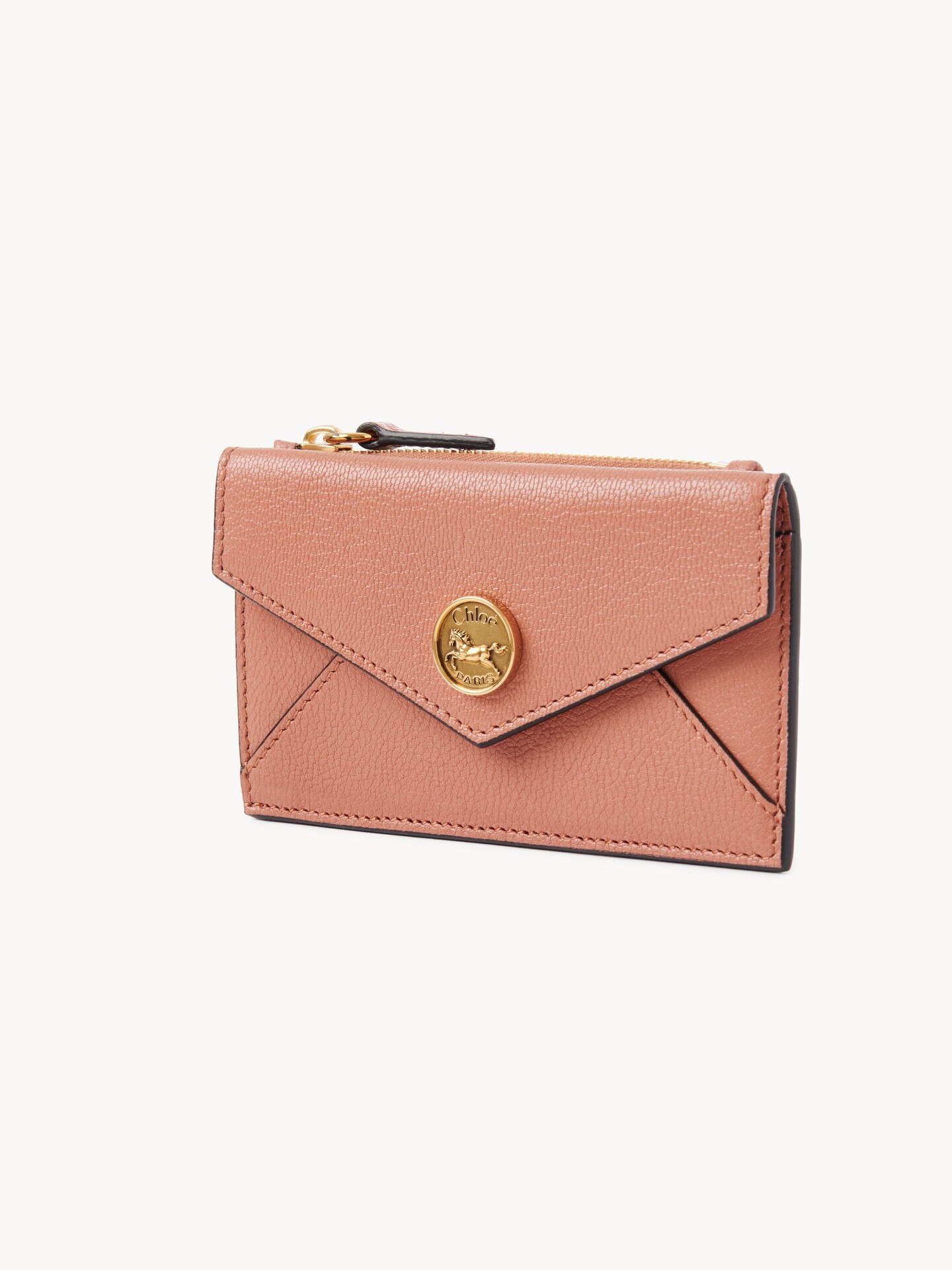 Cartera peque&ntilde;a Envelope con ranuras para tarjetas de cuero granulado - 3