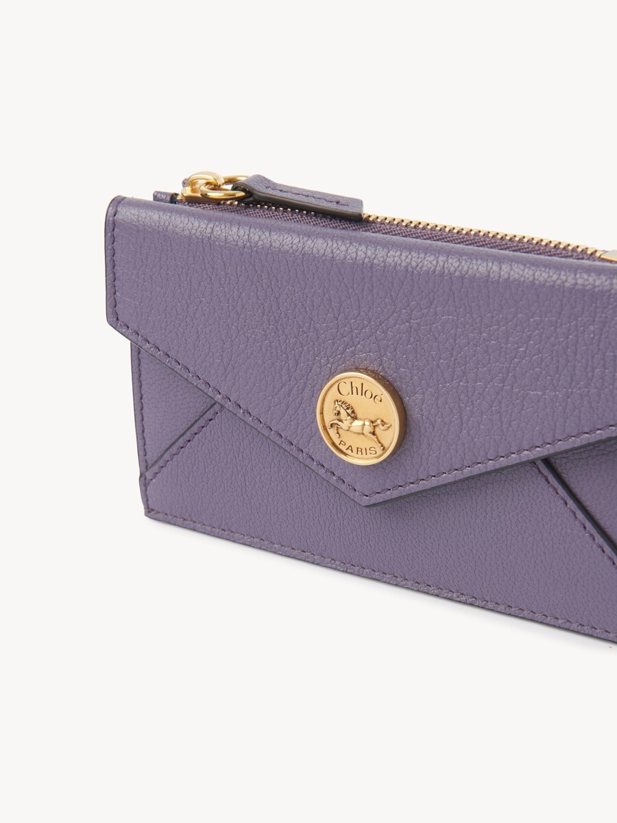 Small Envelope purse with card slots in grained leather - 6