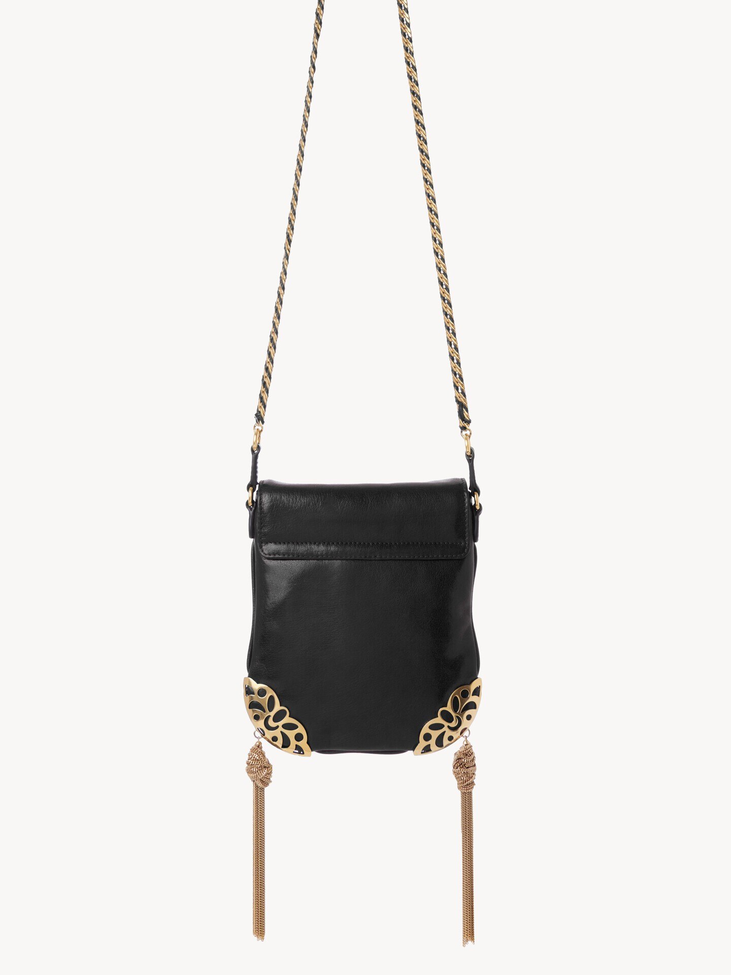 Château Treasures chain flap bag in grained leather - 5