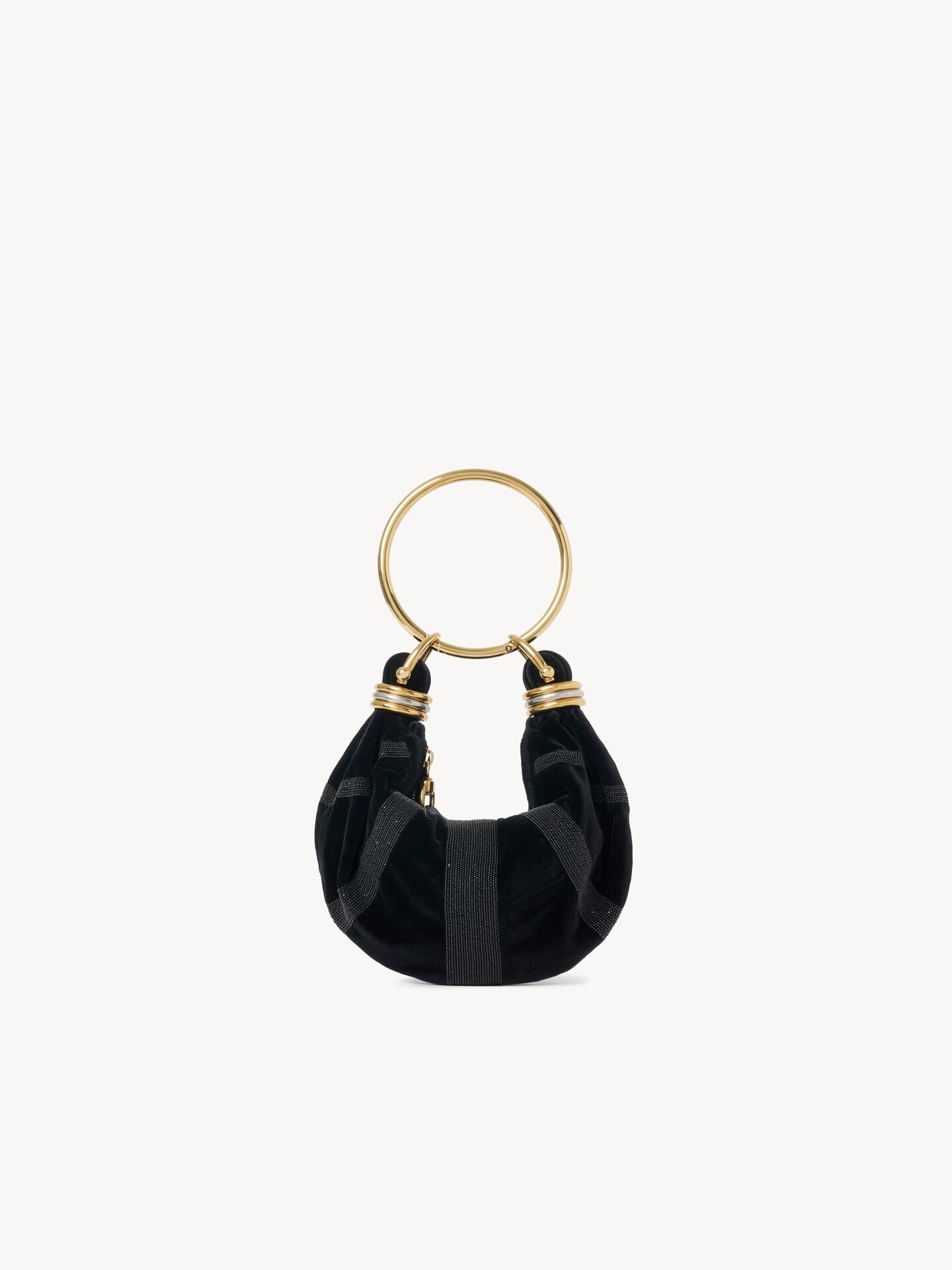 Mini bracelet hobo bag in velvet - 4