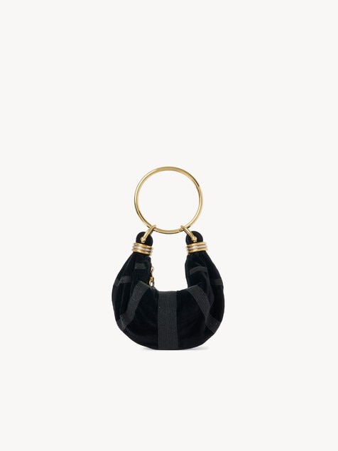 Mini bracelet hobo bag in velvet