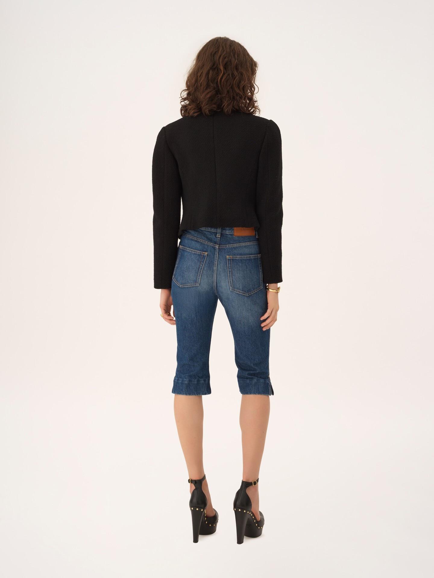 Double-breasted cropped jacket in wool bouclette - 5