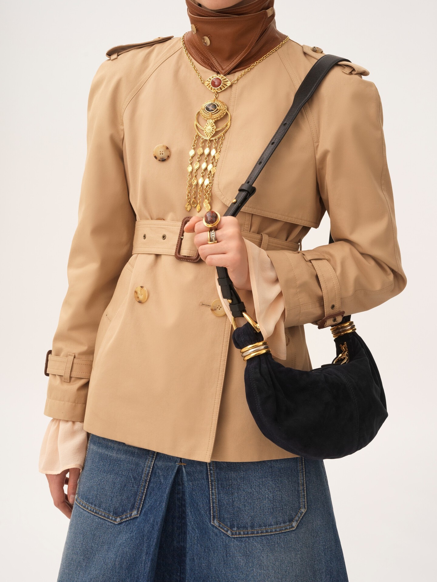 Mini Bracelet Hobo bag in suede leather - 4