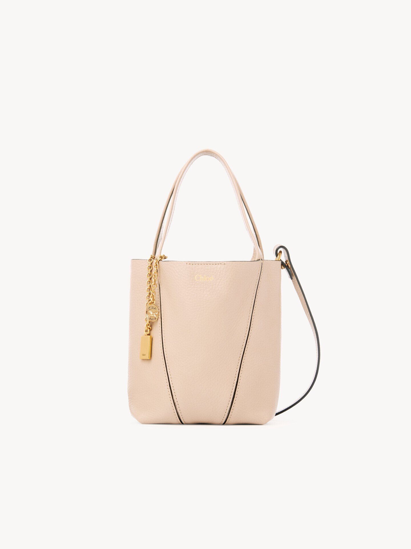 Small Chloé Spin tote bag in grained leather - 1