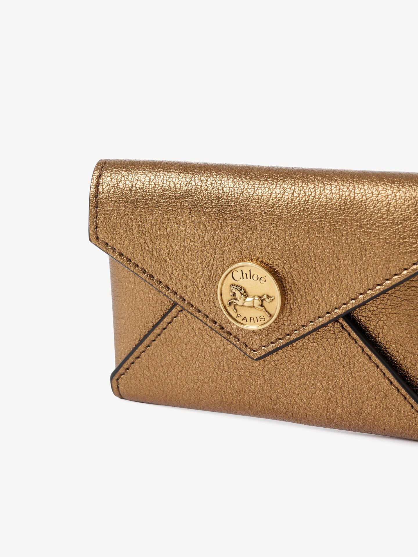 Envelope card holder in metallic leather - 6