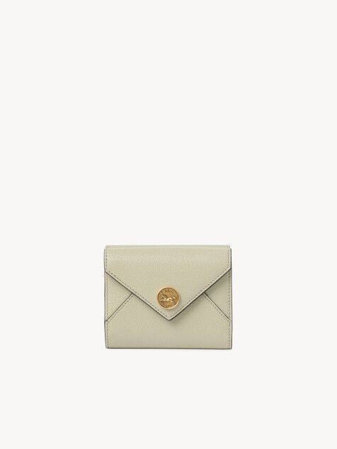Monedero tarjetero Envelope peque&ntilde;o de cuero granulado