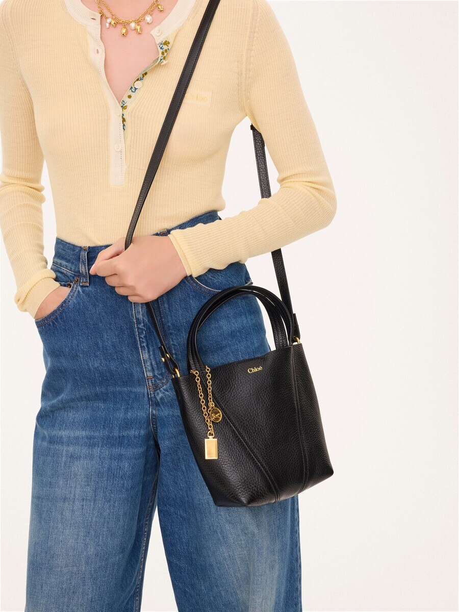 Small Chlo&eacute; Spin tote bag in grained leather - 3