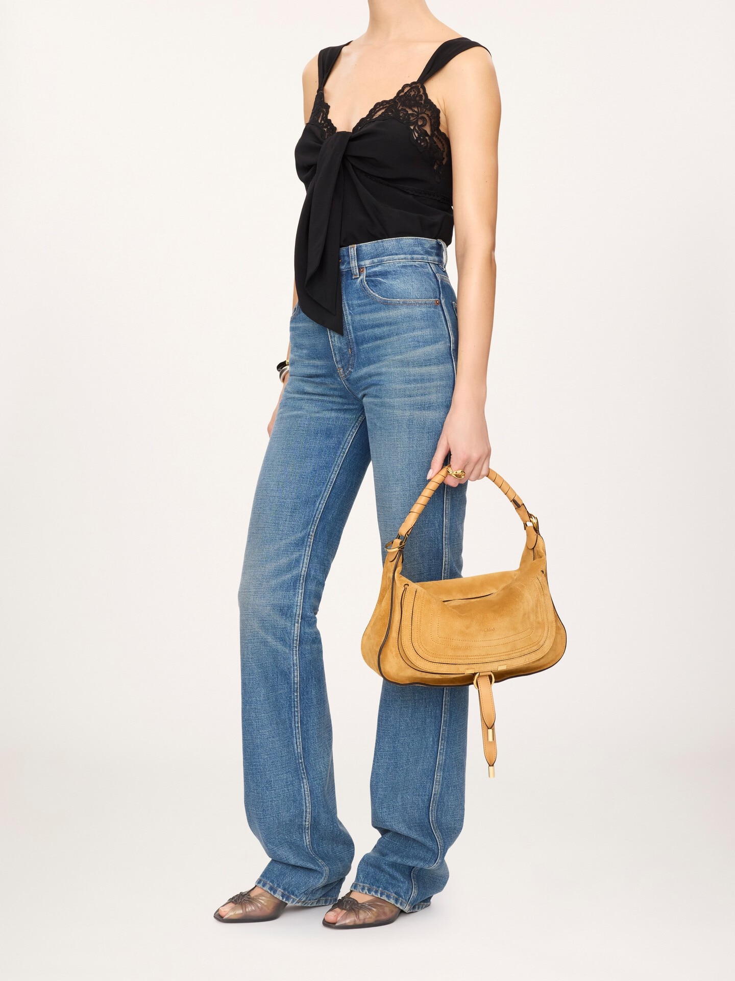 Bolso de hombro Marcie peque&ntilde;o de ante - 10