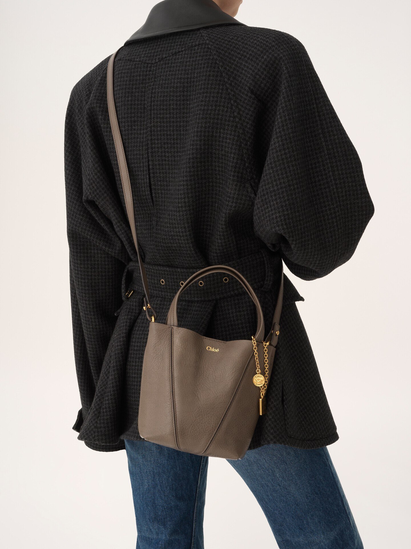 Small Chloé Spin tote bag in grained leather - 3