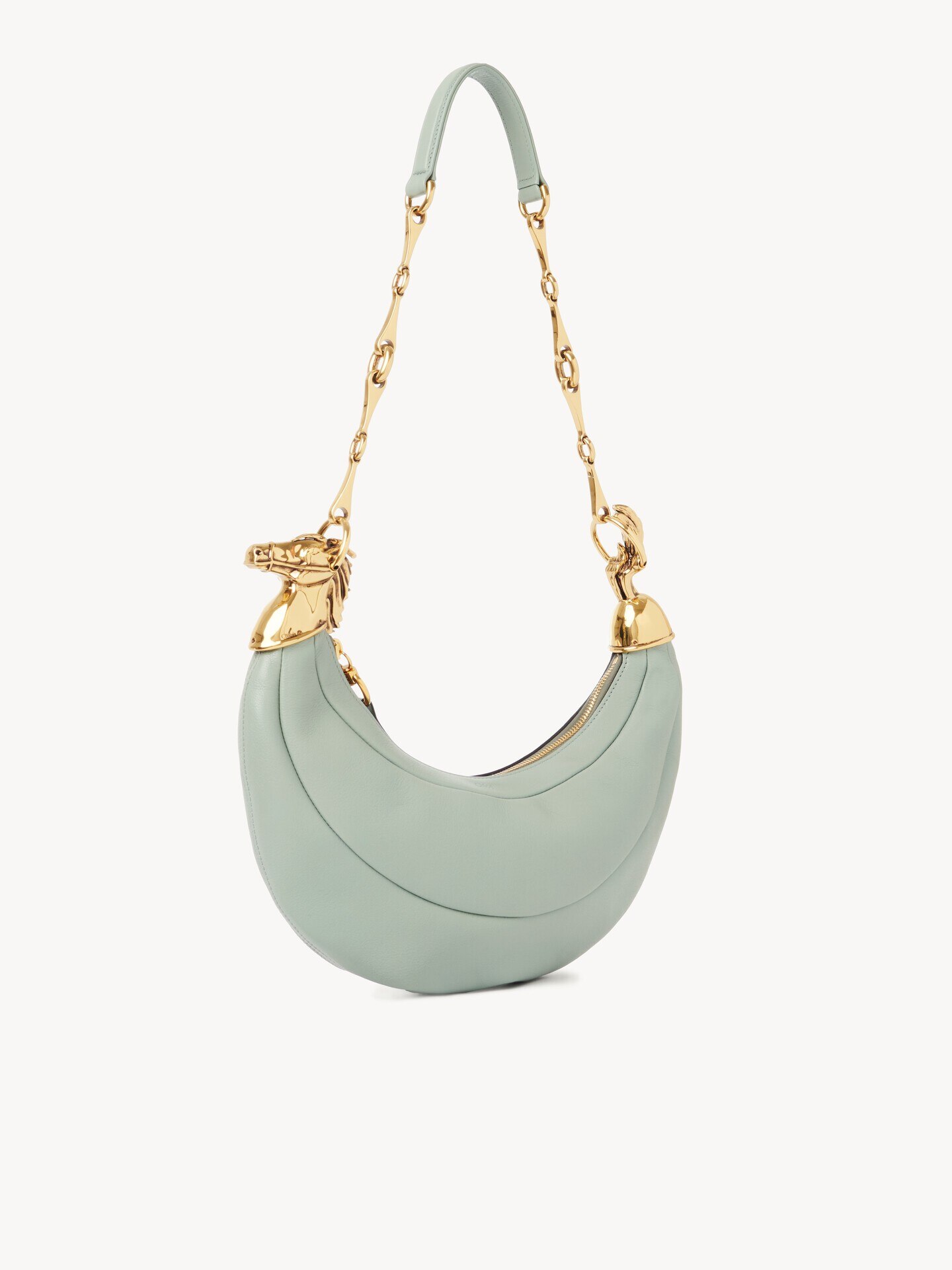 Chain Horse shoulder bag in grained leather - 4