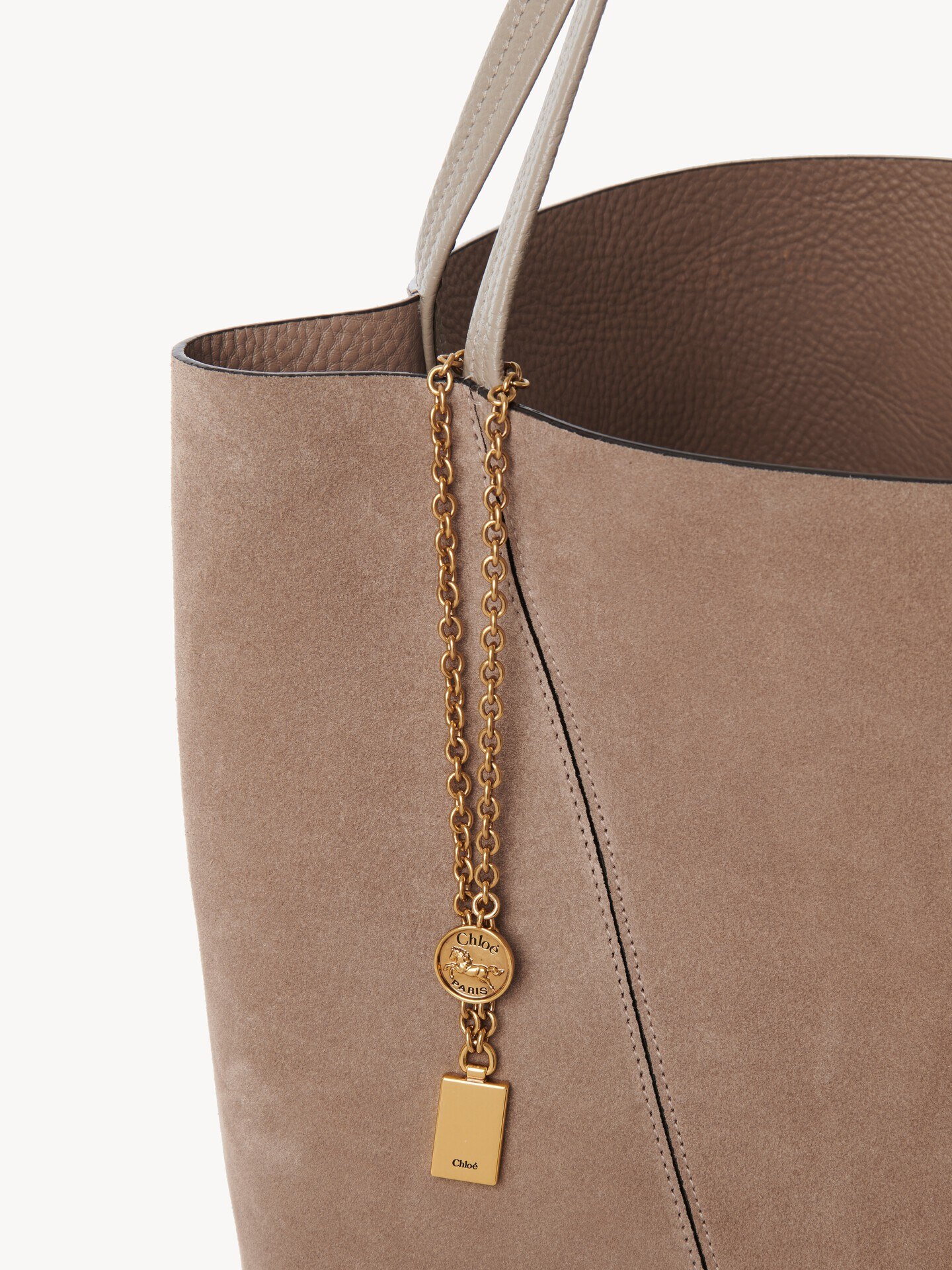 Large Chlo&eacute; Spin tote bag in suede leather - 7