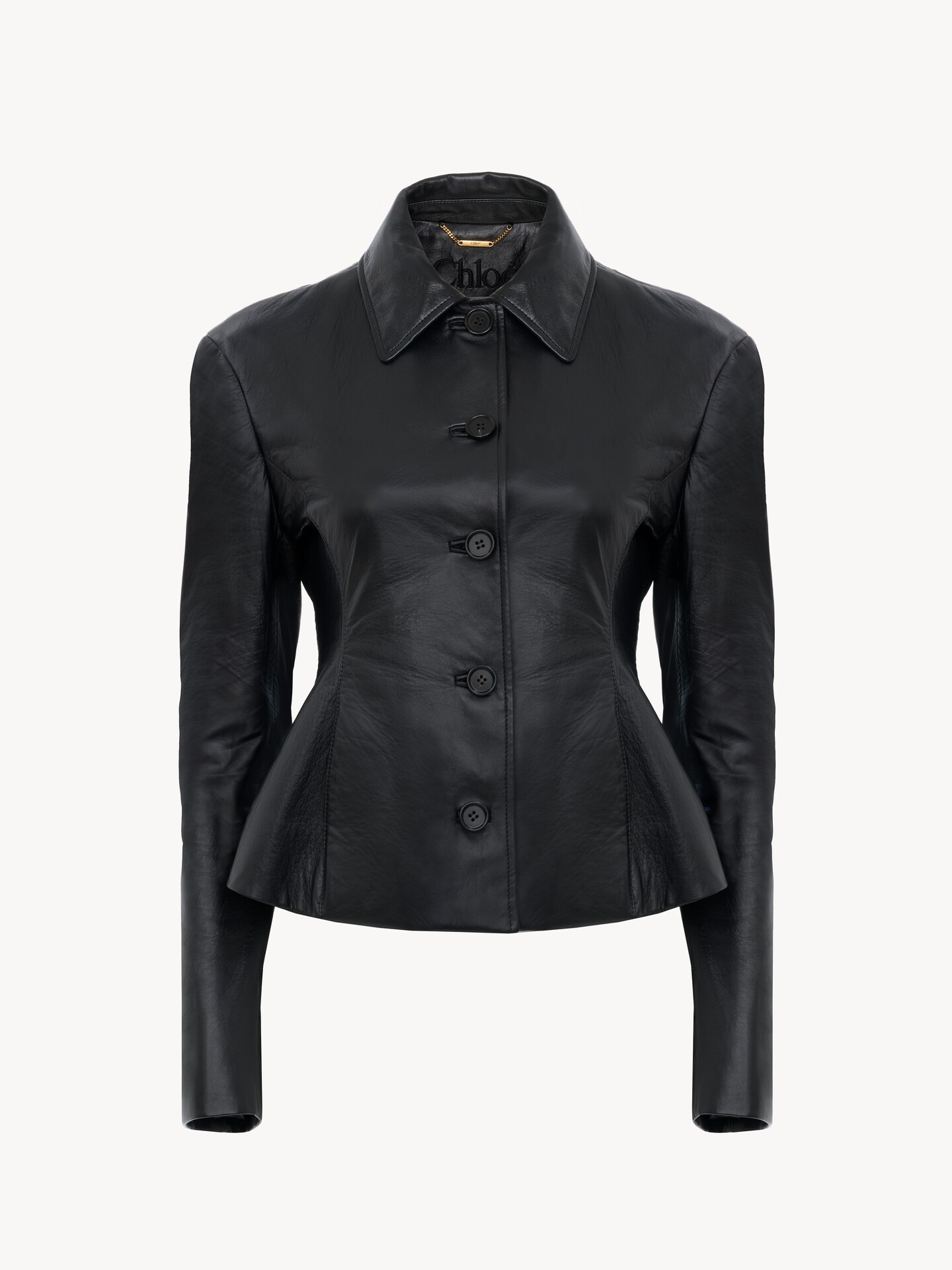 Fitted tailored jacket in leather - 2