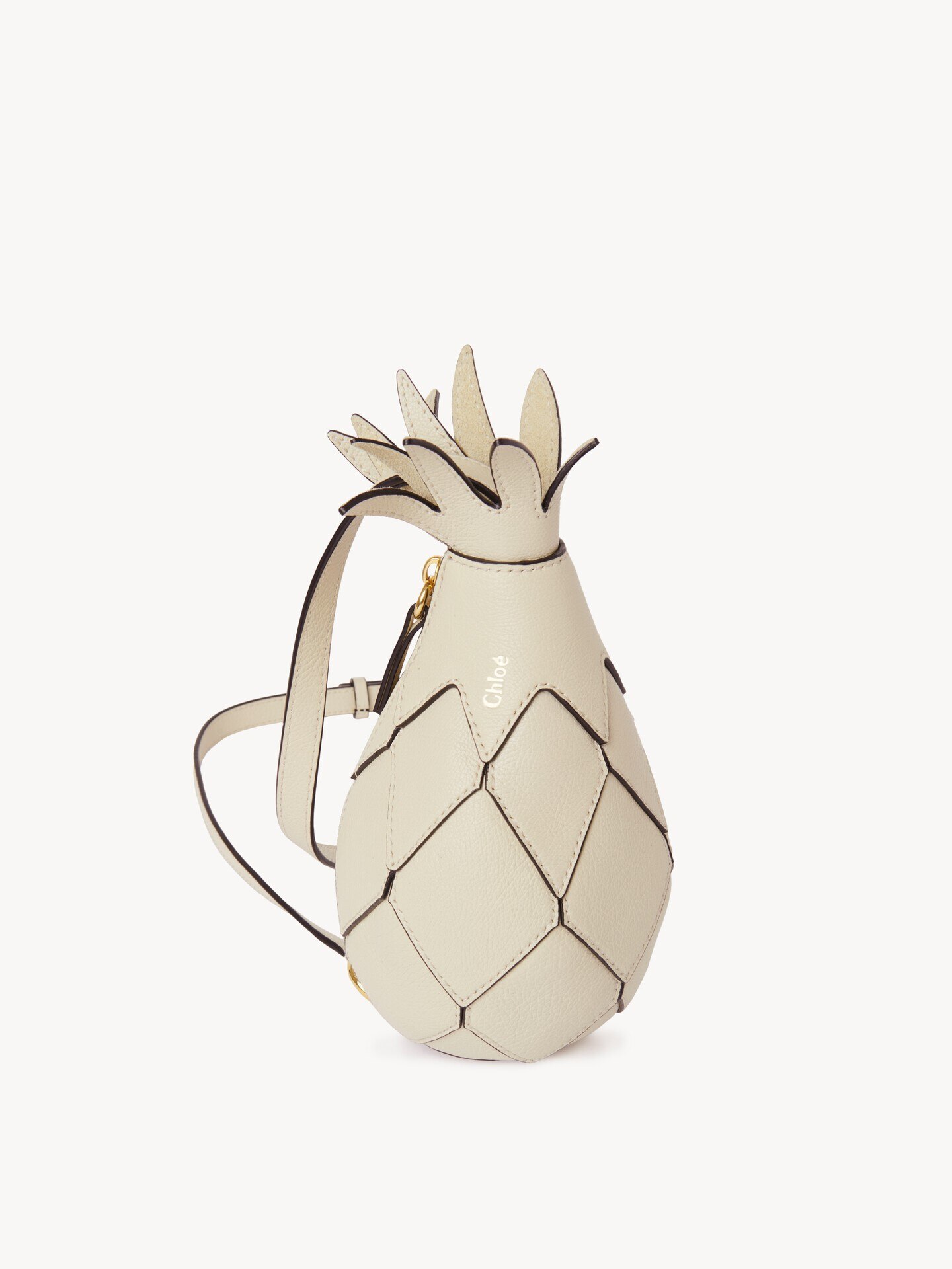 Pineapple shoulder bag in grained leather - 4