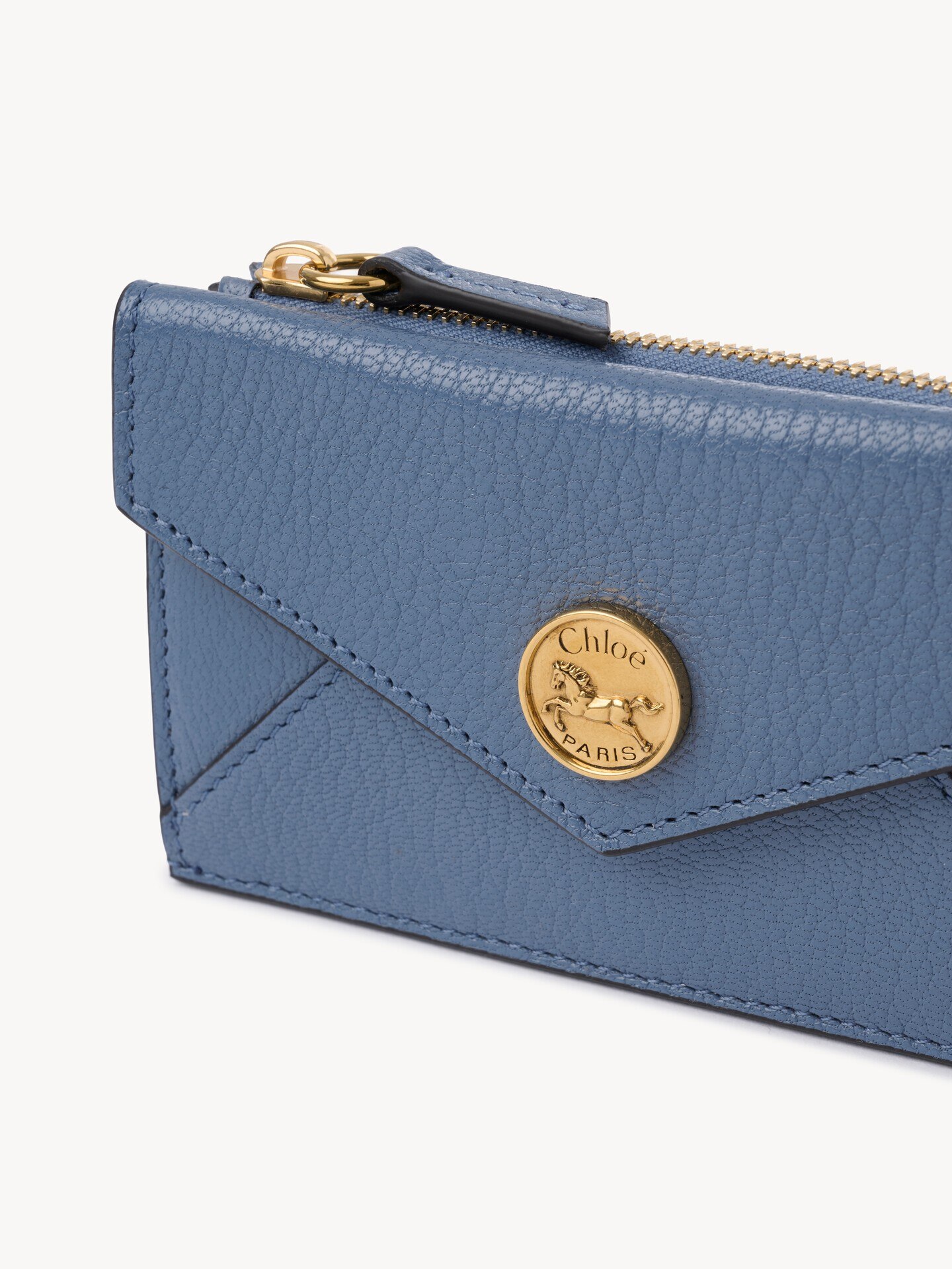 Small Envelope purse with card slots in grained leather - 6