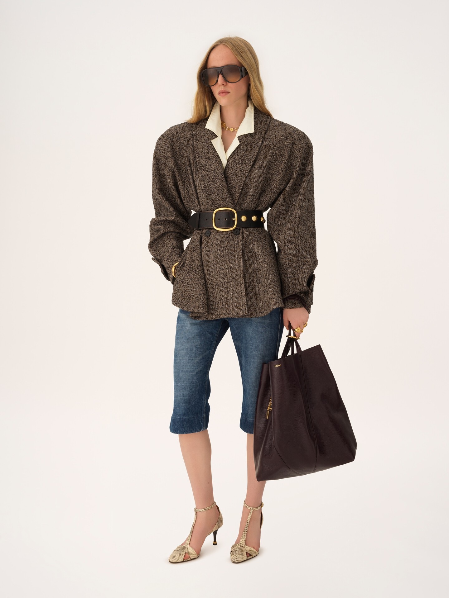 Large Chlo&eacute; Spin tote bag in grained leather - 6