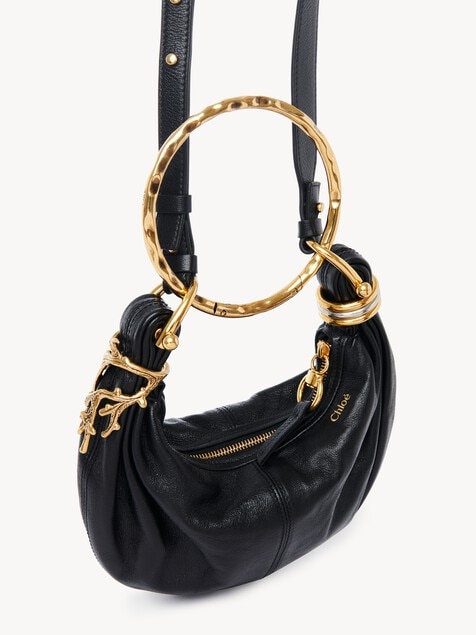 Mini Bracelet Hobo bag in grained leather
