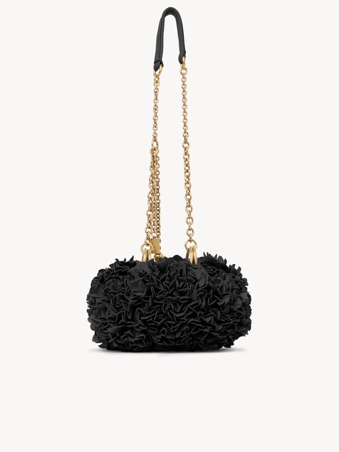 Bolso de hombro Chlo&eacute; Pliss&eacute; con cadena de cuero con flores