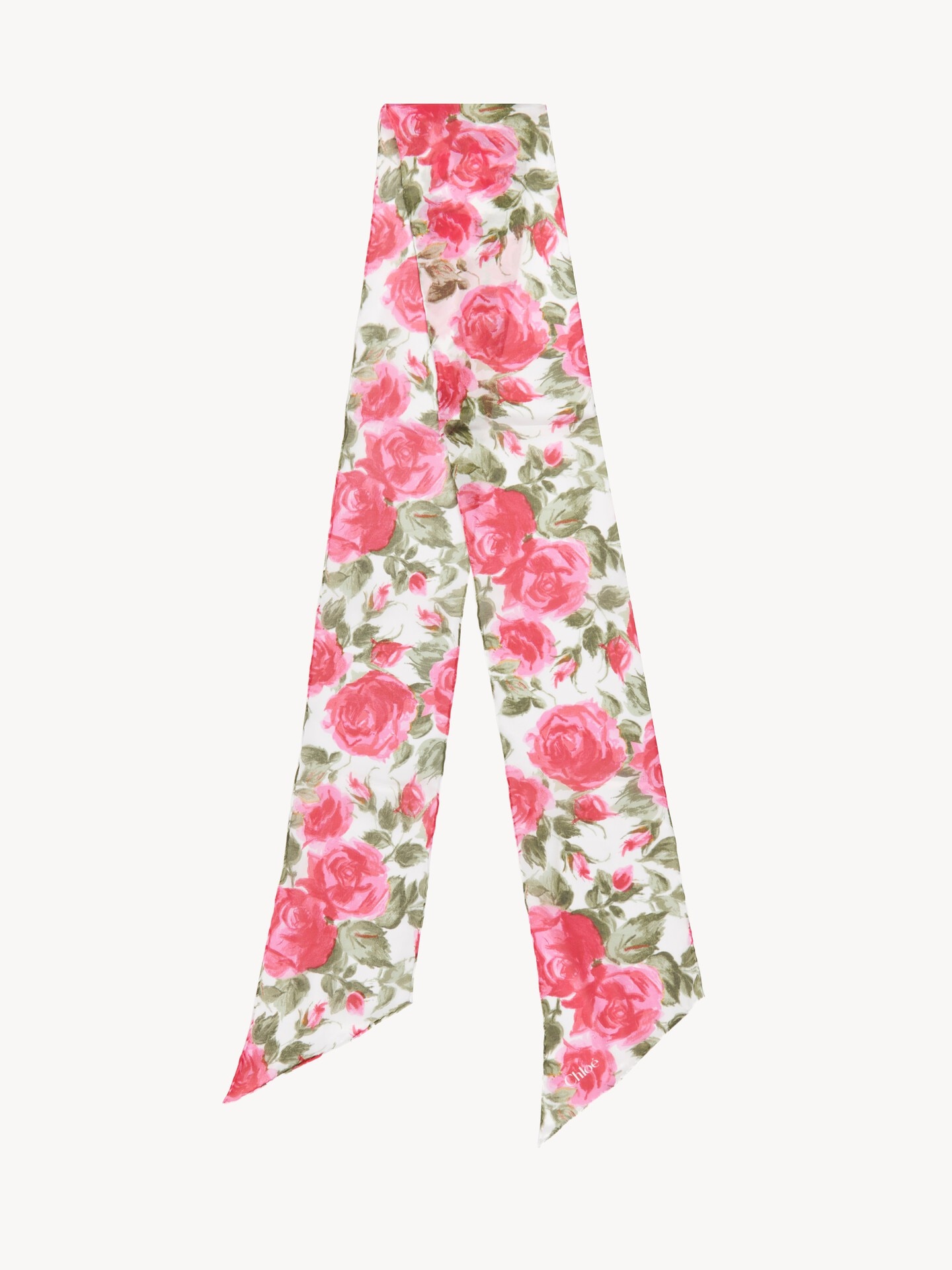 The Chlo&eacute; Wild Flowers bandeau scarf in silk georgette - 2