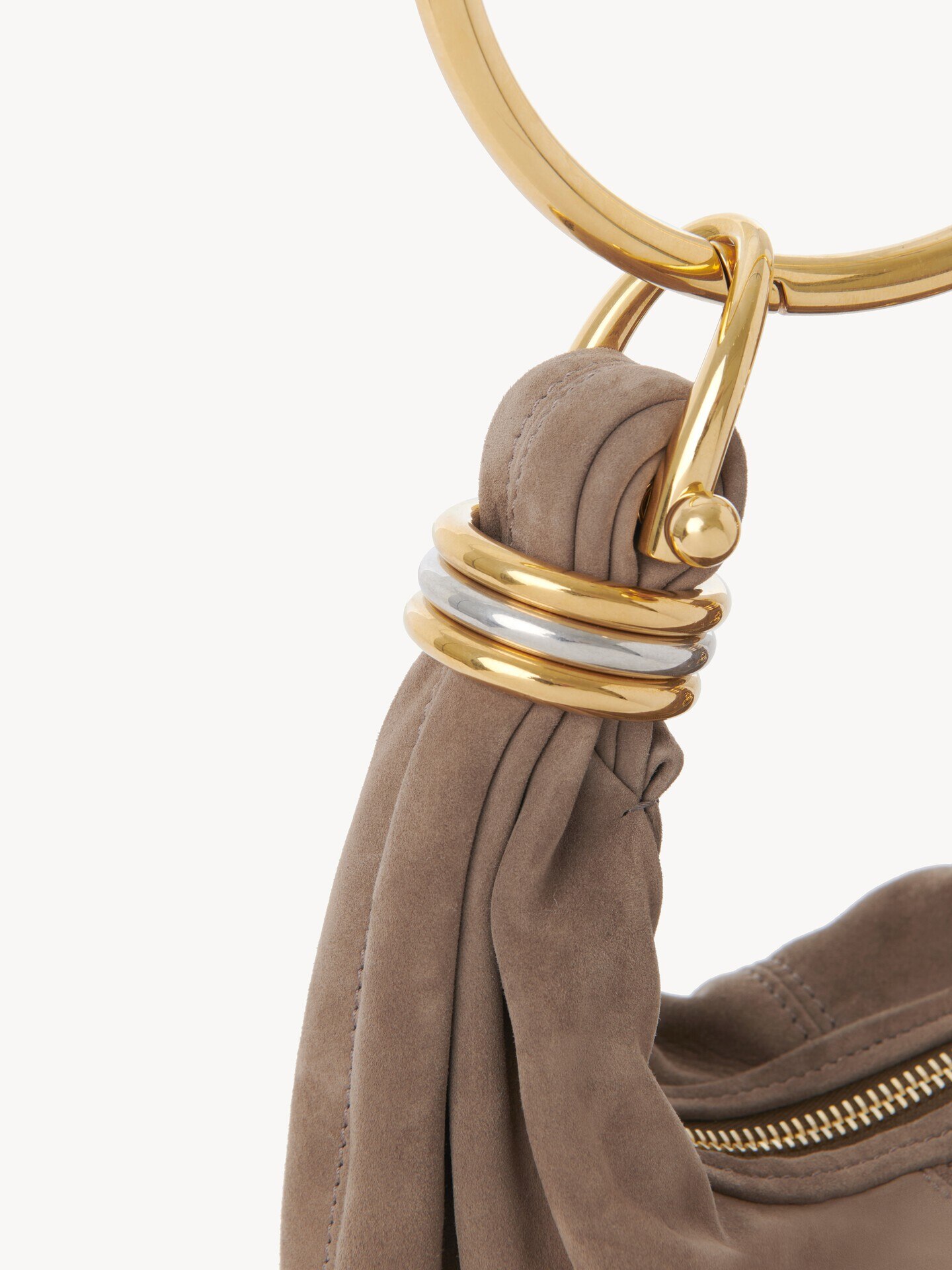 Mini Bracelet Hobo bag in suede leather - 8