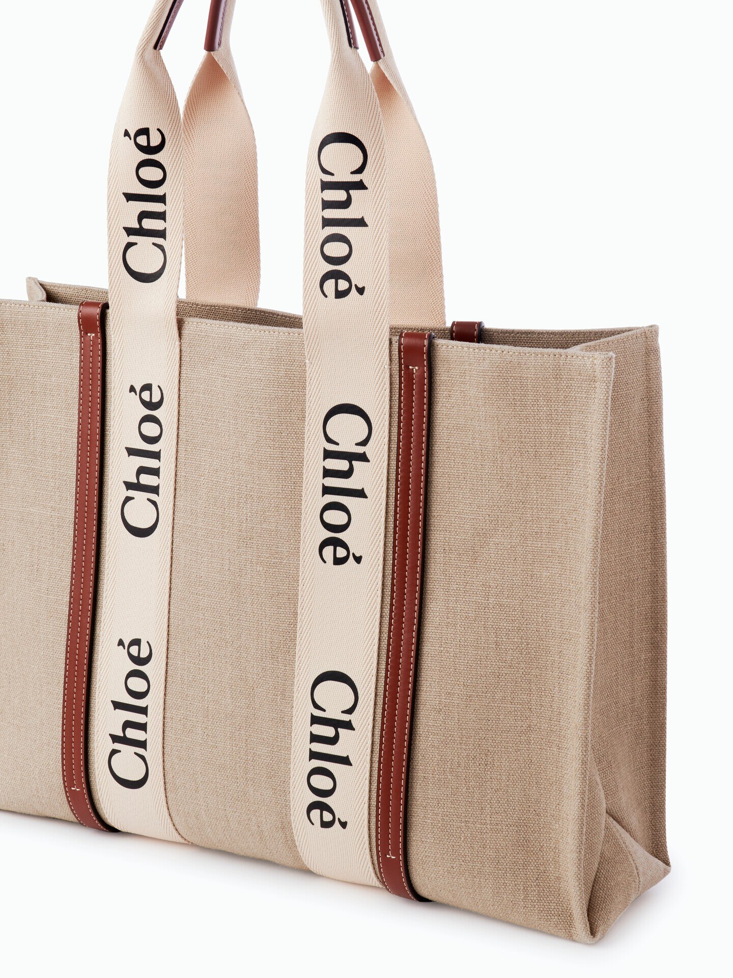 Bolso tote grande Woody de lino - 6