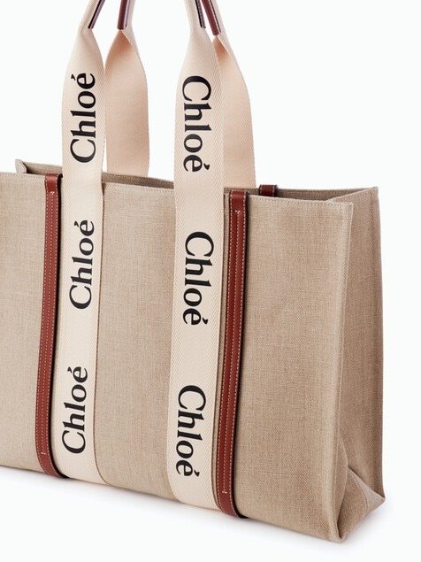 Bolso tote grande Woody de lino