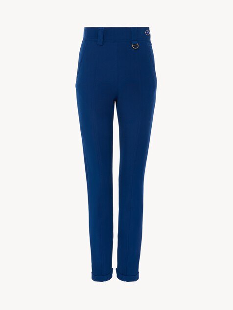 High-rise fitted pants in stretch tricotine