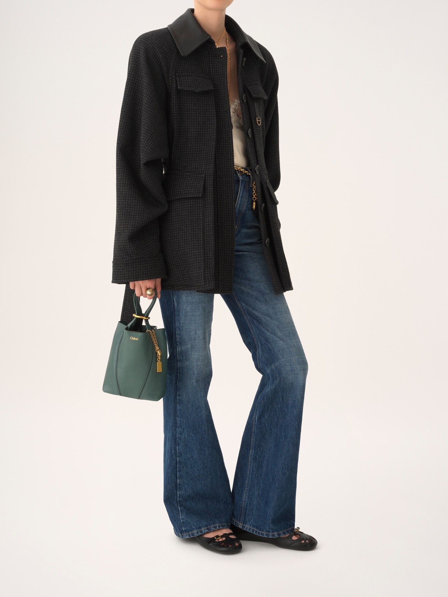 Bolso tote peque&ntilde;o Chlo&eacute; Spin de cuero granulado - 7