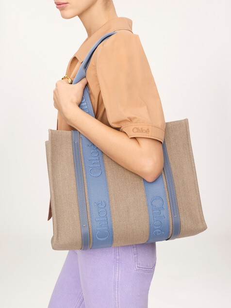 Woody tote bag in linen