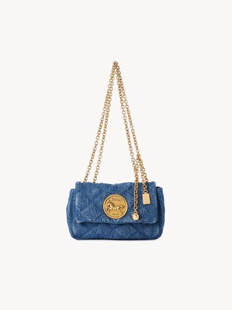 Bolso de hombro peque&ntilde;o Chlo&eacute; Heritage de tejido vaquero