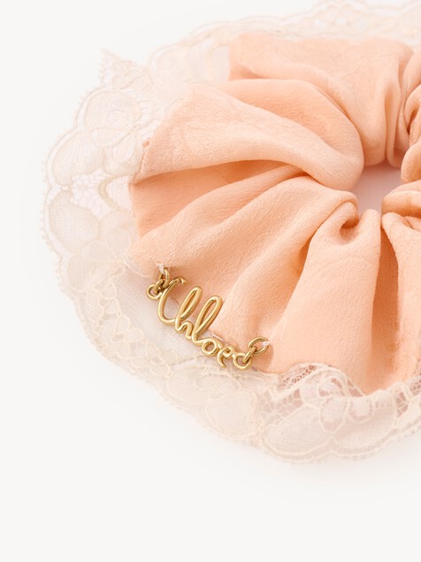 The Chlo&eacute; Poetic scrunchie in silk & lace