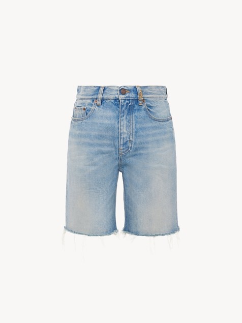 High-rise shorts in denim