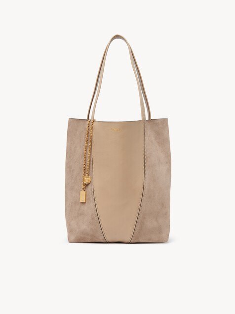 Chlo&eacute; Spin tote bag in grained and suede leather
