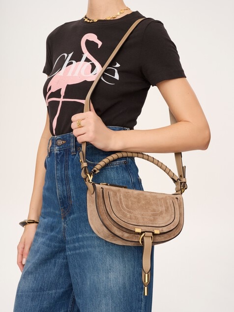 Minibolso de hombro Marcie de ante