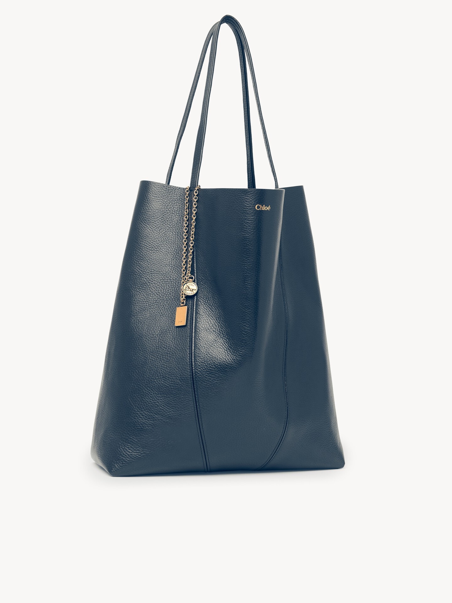 Large Chloé Spin tote bag in grained leather - 4