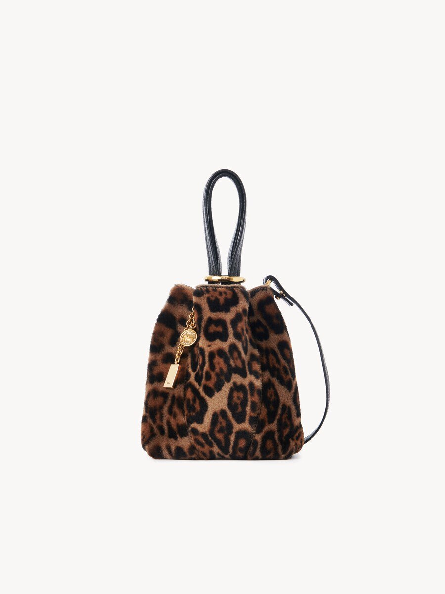 Small Chlo&eacute; Spin tote bag in leopard-print shearling - 2