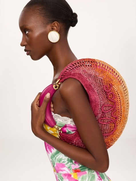 Bolso hobo Summer Banana de rafia
