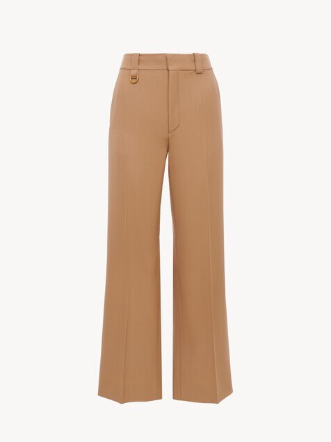 Cropped tailored trousers in wool grain de poudre