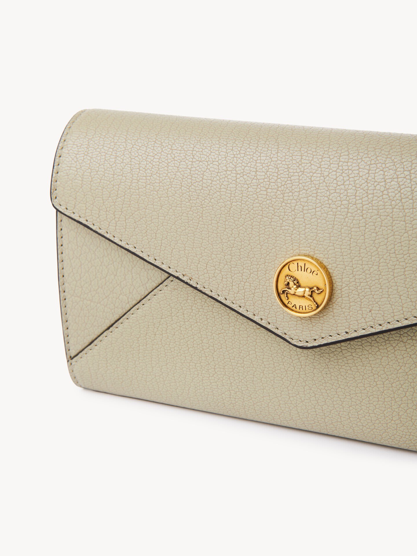 Envelope long wallet with flap in grained leather - 7