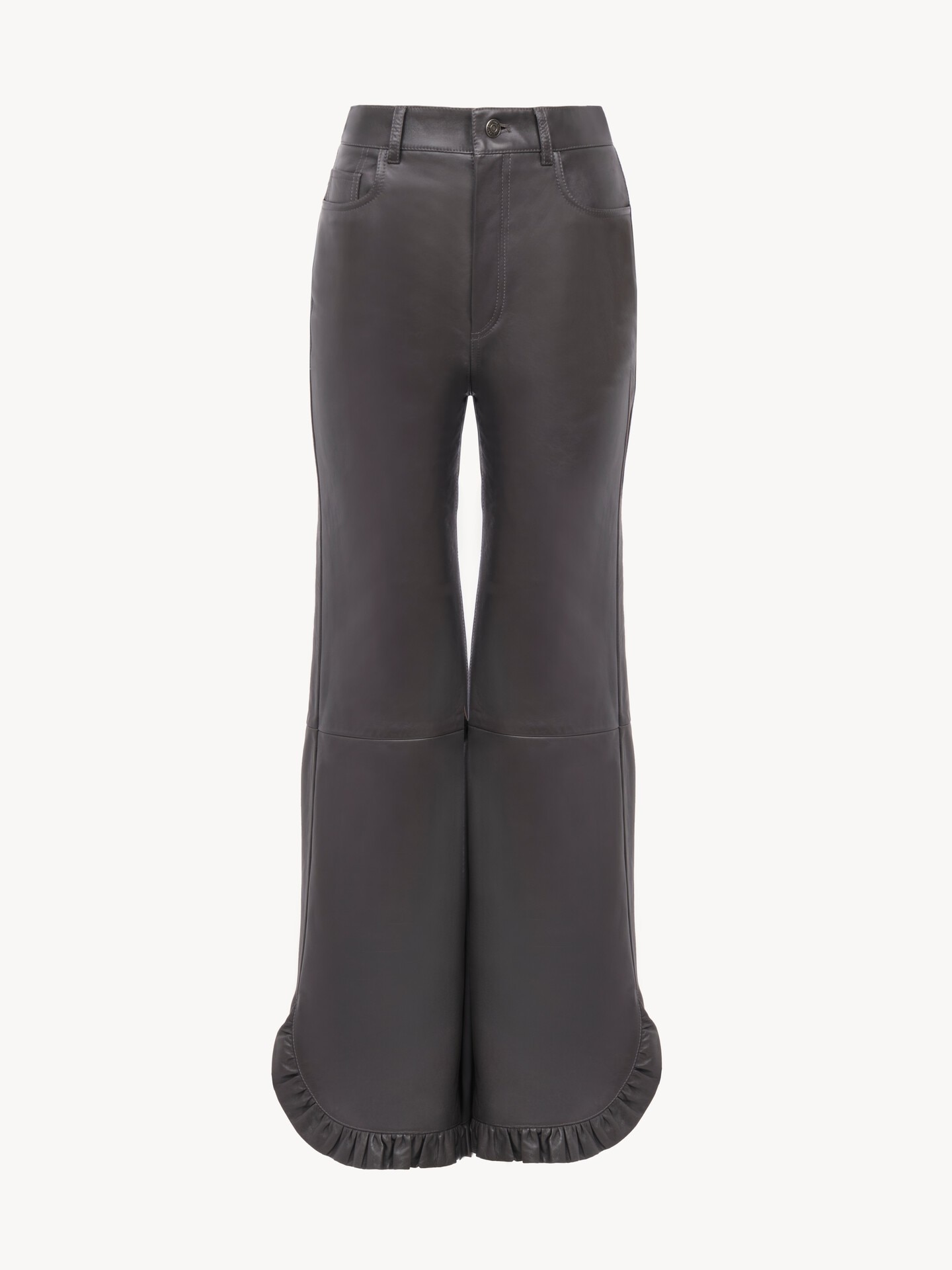 Pantalones acampanados con volantes de cuero - 2
