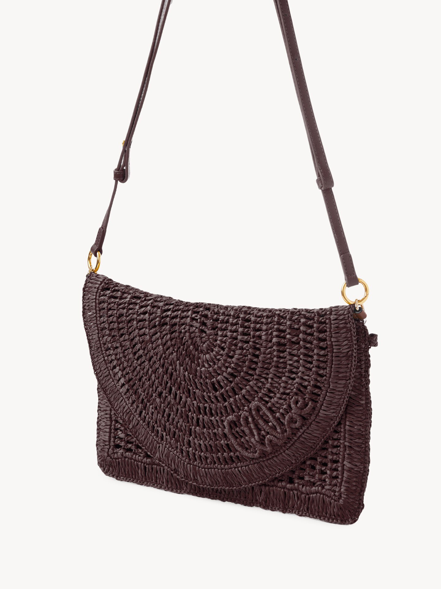 Cartera de mano Summer Banana con correa de rafia - 4