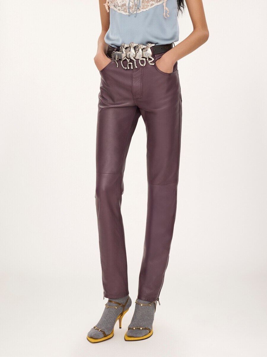 Slim pants in leather - 4