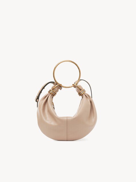 Small Bracelet hobo bag in grained leather