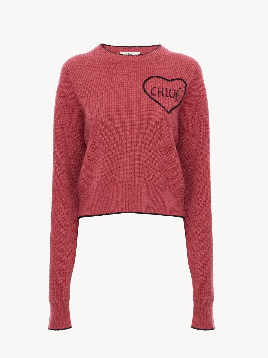 Cropped fitted logo sweater in a wool knit - 2