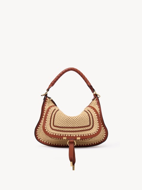 Bolso de hombro peque&ntilde;o Marcie de efecto rafia
