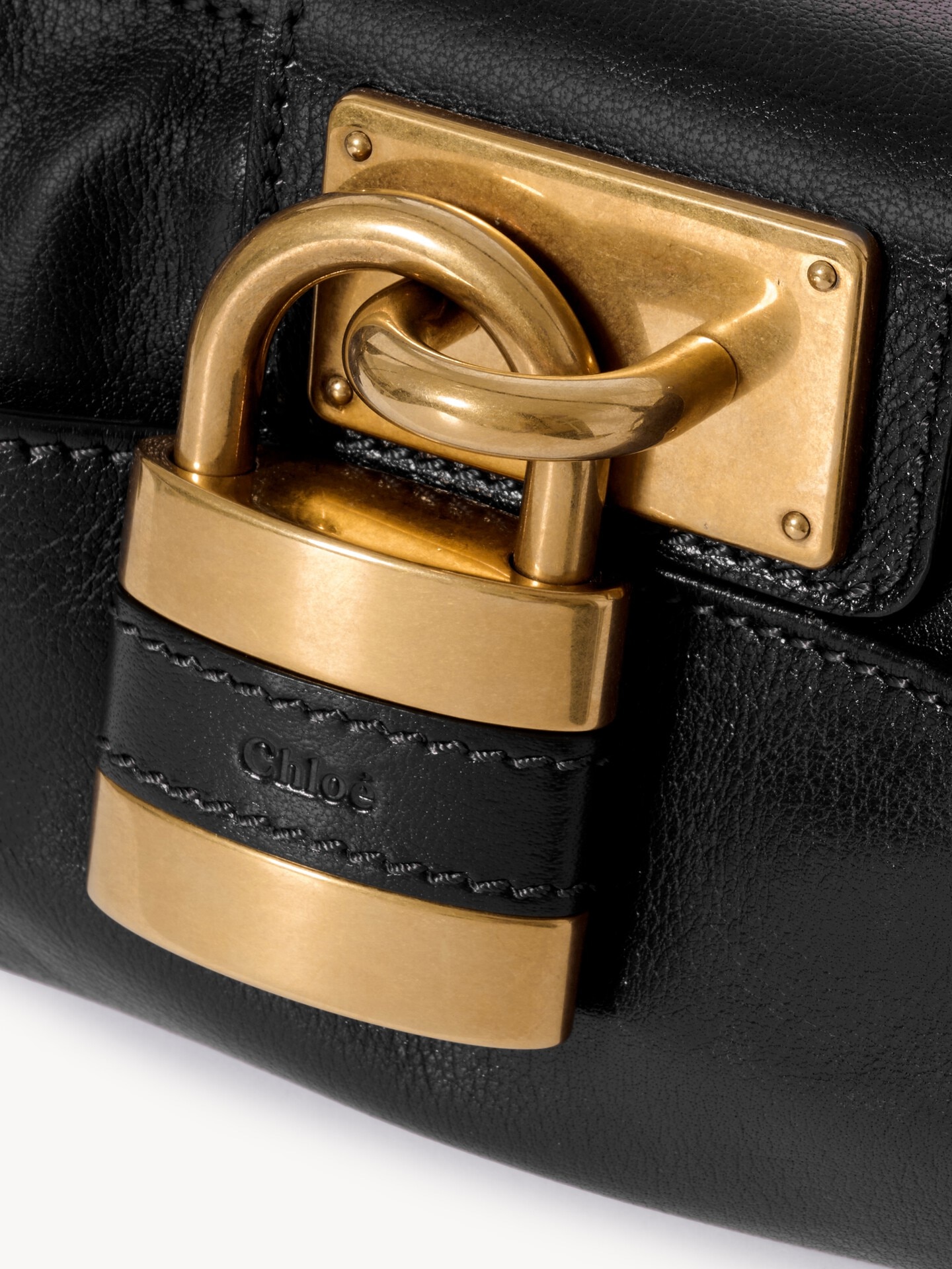 Small Paddington bag with strap in grained leather - 8